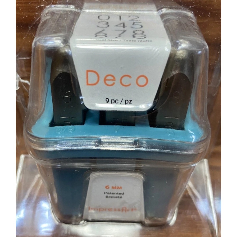 ImpressArt 6 mm DECO Number Metal Stamps 9pc Set 0,1,2,3,4,5,6,7,8 LARGE SIZE